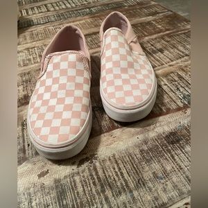 Vans light pink and white